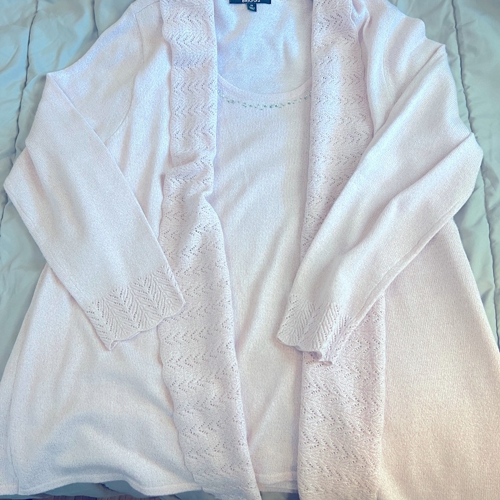 Pink sweater, 2X, SPARKLY
